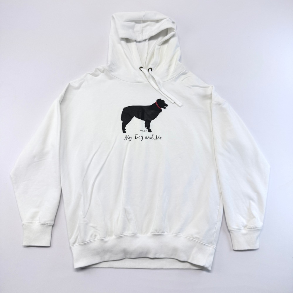 Buffalo David Bitton White My Dog and Me Shiloh Graphic Hoodie Large